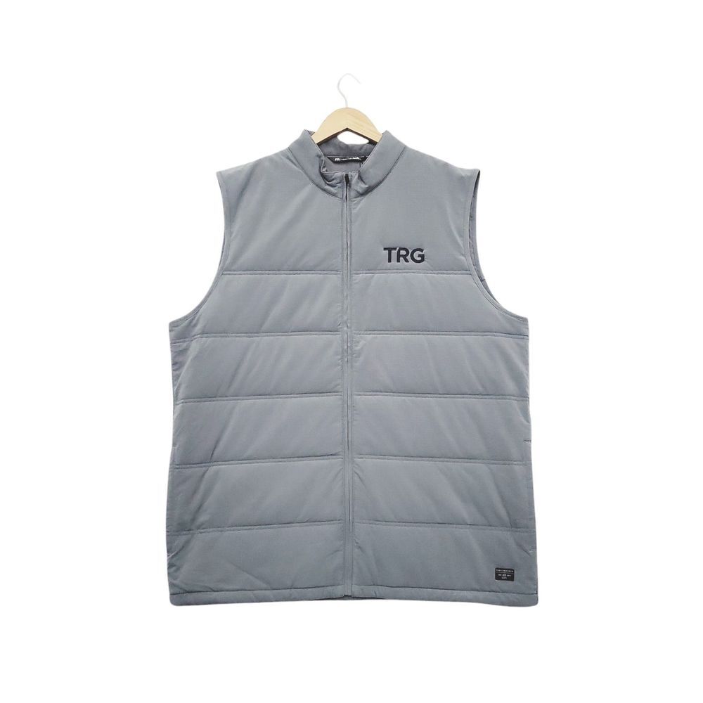 Travis Mathew Men's Light Gray Puffer Vest - TRG Logo